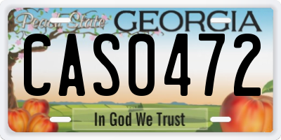 GA license plate CAS0472