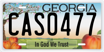 GA license plate CAS0477