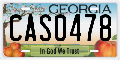 GA license plate CAS0478