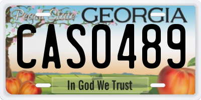 GA license plate CAS0489