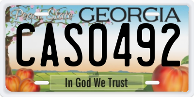 GA license plate CAS0492