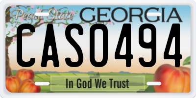 GA license plate CAS0494