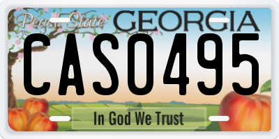 GA license plate CAS0495