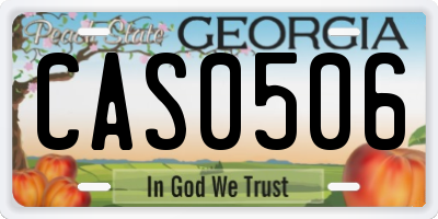 GA license plate CAS0506