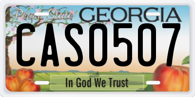 GA license plate CAS0507