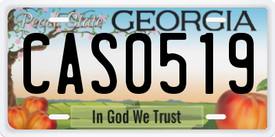 GA license plate CAS0519