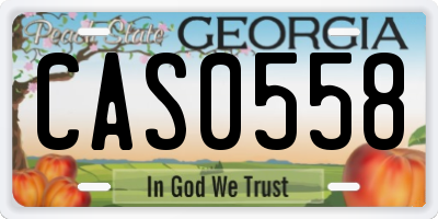 GA license plate CAS0558