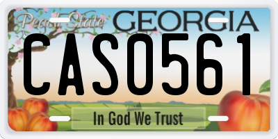 GA license plate CAS0561