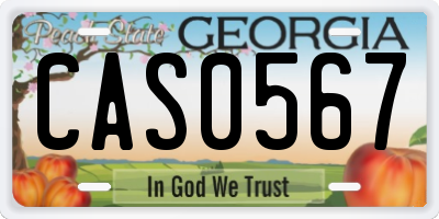 GA license plate CAS0567
