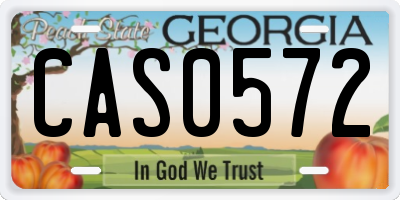 GA license plate CAS0572