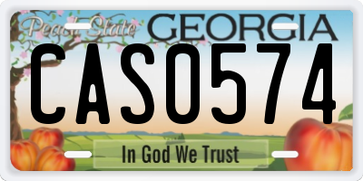 GA license plate CAS0574