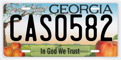 GA license plate CAS0582