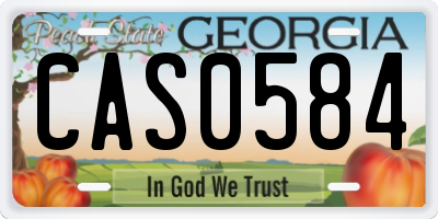 GA license plate CAS0584