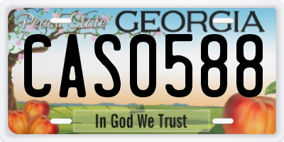 GA license plate CAS0588