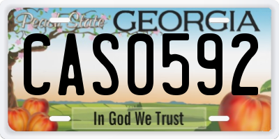 GA license plate CAS0592