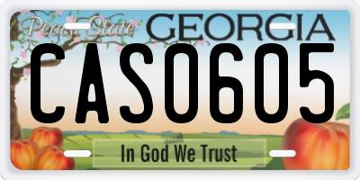 GA license plate CAS0605