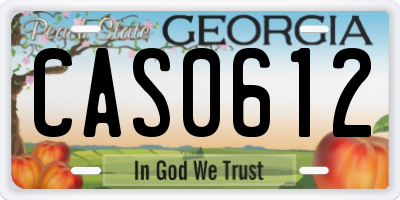 GA license plate CAS0612