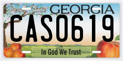 GA license plate CAS0619