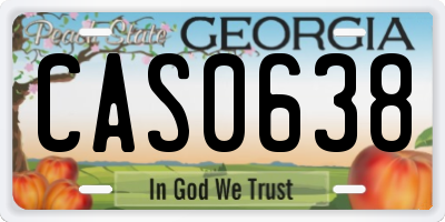 GA license plate CAS0638