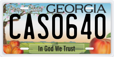 GA license plate CAS0640