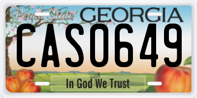 GA license plate CAS0649