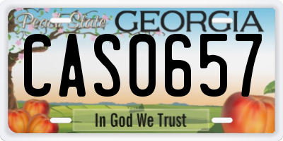 GA license plate CAS0657
