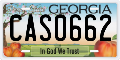 GA license plate CAS0662