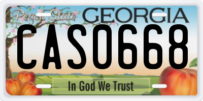 GA license plate CAS0668