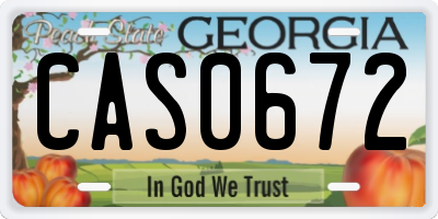 GA license plate CAS0672