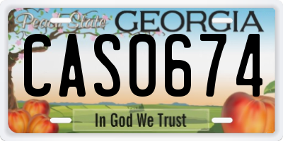 GA license plate CAS0674