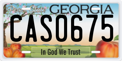 GA license plate CAS0675