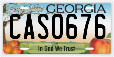 GA license plate CAS0676
