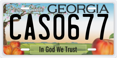 GA license plate CAS0677