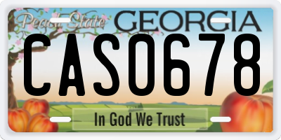 GA license plate CAS0678