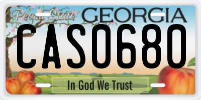 GA license plate CAS0680