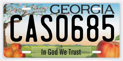 GA license plate CAS0685