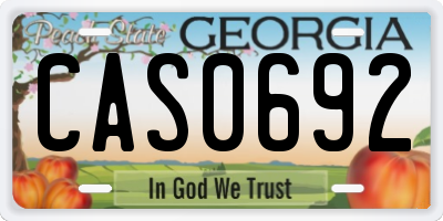 GA license plate CAS0692