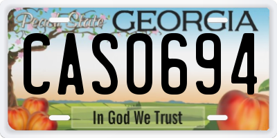 GA license plate CAS0694