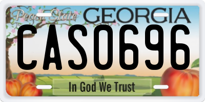 GA license plate CAS0696