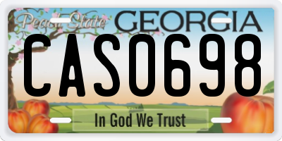 GA license plate CAS0698