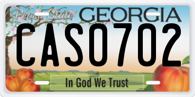 GA license plate CAS0702