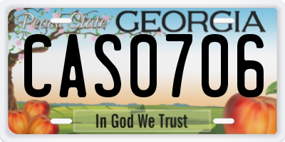 GA license plate CAS0706