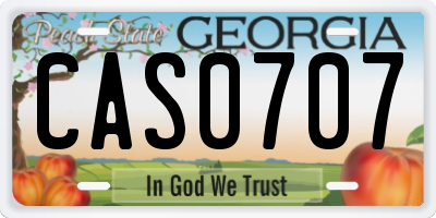 GA license plate CAS0707