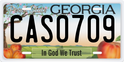 GA license plate CAS0709
