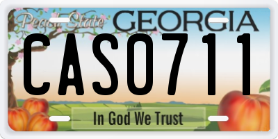 GA license plate CAS0711