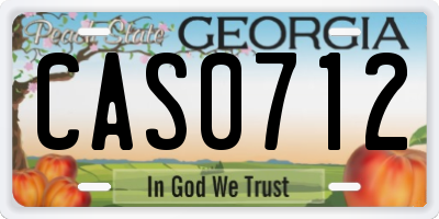 GA license plate CAS0712