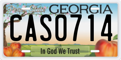 GA license plate CAS0714