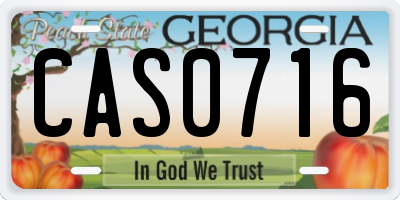 GA license plate CAS0716