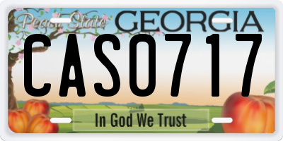 GA license plate CAS0717