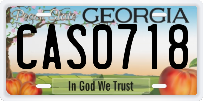 GA license plate CAS0718